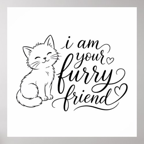 I Am Your Furry Friend Cute Pet Design Poster