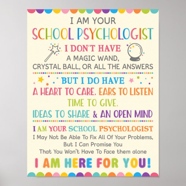 I Am Your School Psychologist Poster (Front)