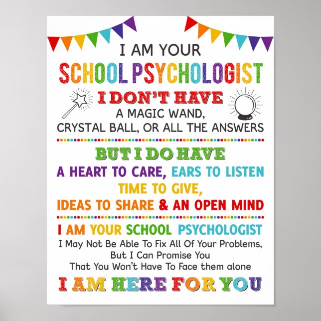 I Am Your School Psychologist Poster (Front)
