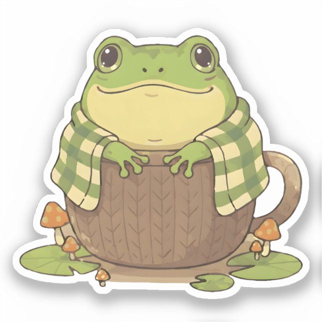 I am Zochi, the Cozy Frog Sticker (Front)