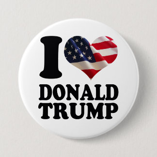 I American Flag Heart Donald Trump Button