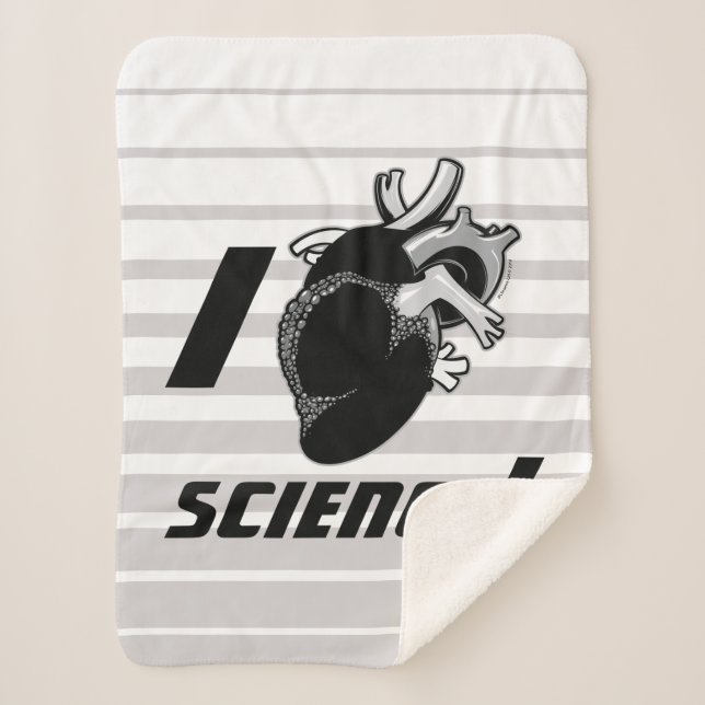 I (Anatomical Heart) Science Sherpa Blanket (Front)