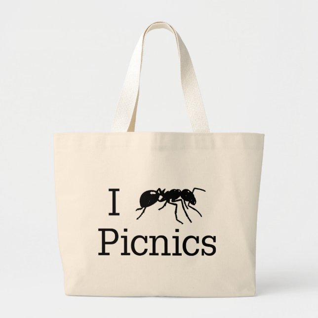 I Ant Picnics Large Tote Bag (Front)