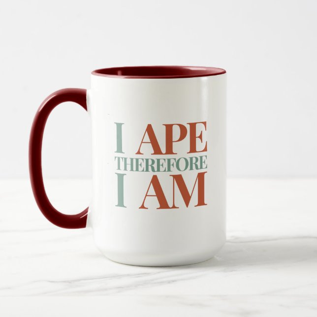 I APE Therefore I Am | Funny Crypto Humor Mug (Left)