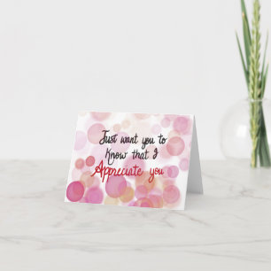 I appreciate you - blank card
