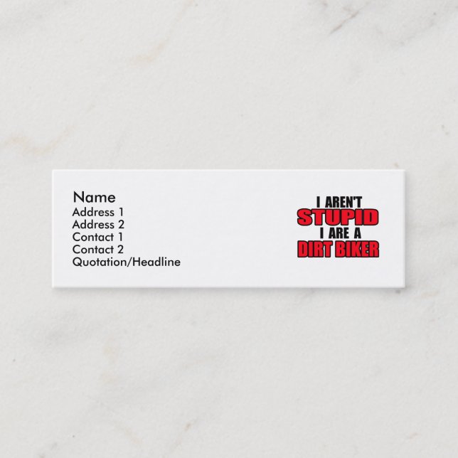 I Are A Dirt Biker - Profile Card (Front)