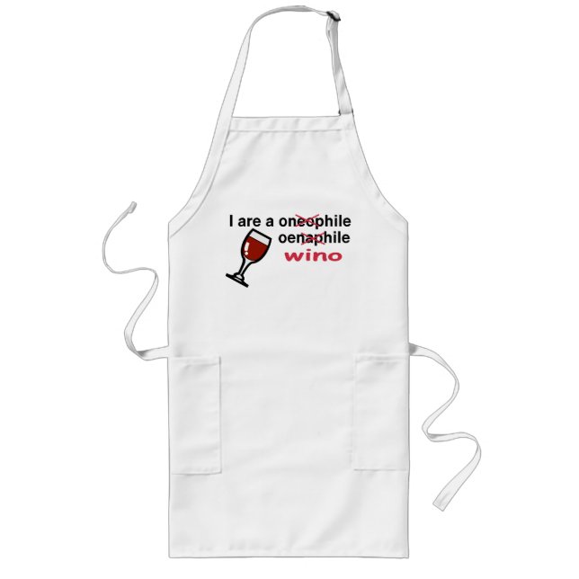 I are a oenophile (wino) aporn long apron (Front)