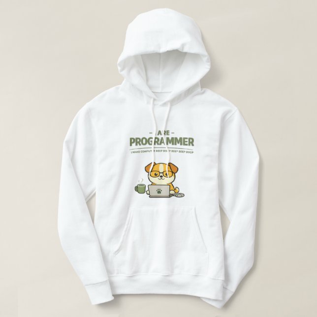 I Are Programmer Beep Boop Funny Hoodie (Design Front)