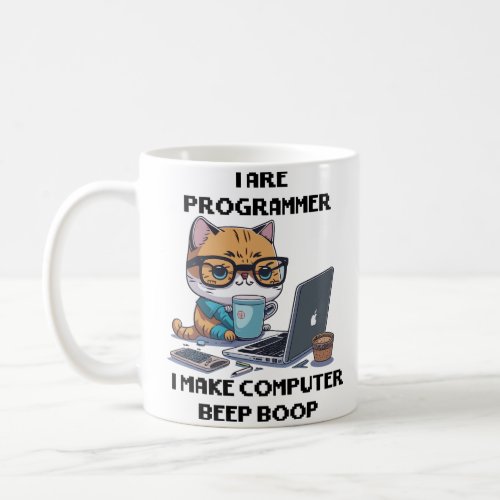 I Are Programmer Cat Beep Boop cat Programmer Coffee Mug