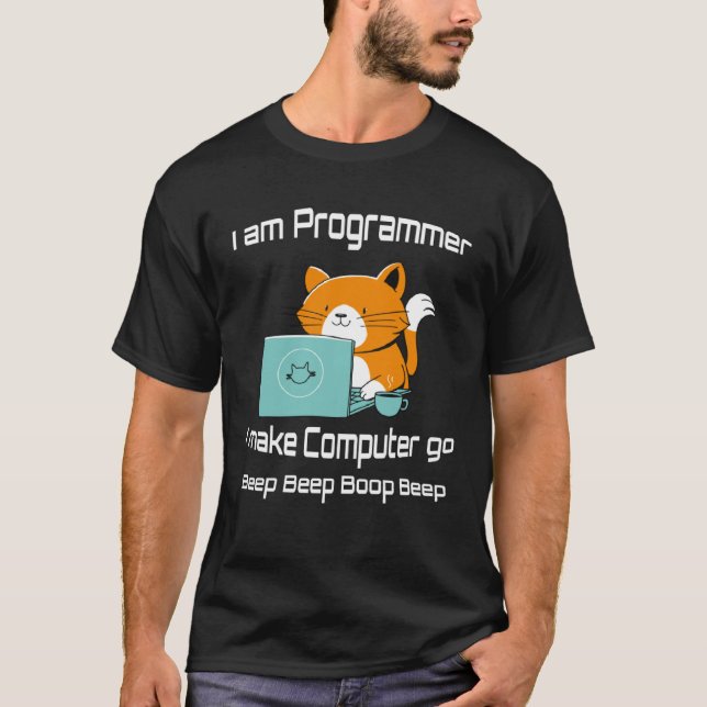 I are Programmer  Cat Gamer PC Video Games T-Shirt (Front)