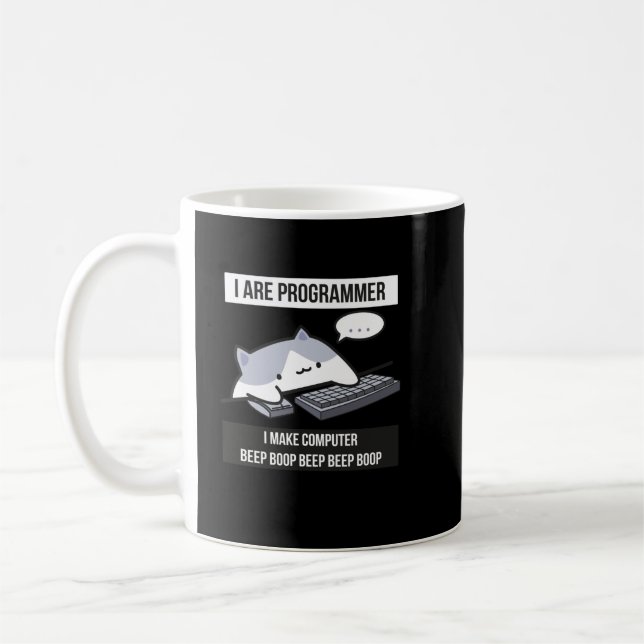 I are programmer (cat programmer) coffee mug (Left)