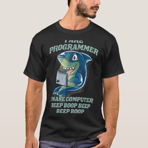 I Are Programmer Introvert It Nerd Shark Software  T_Shirt