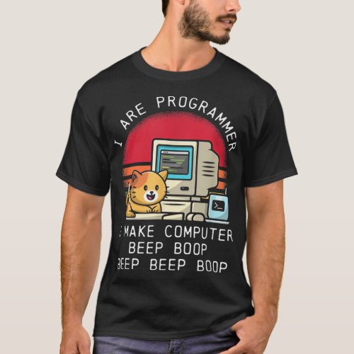 I Are Programmer Retro Cat T_Shirt