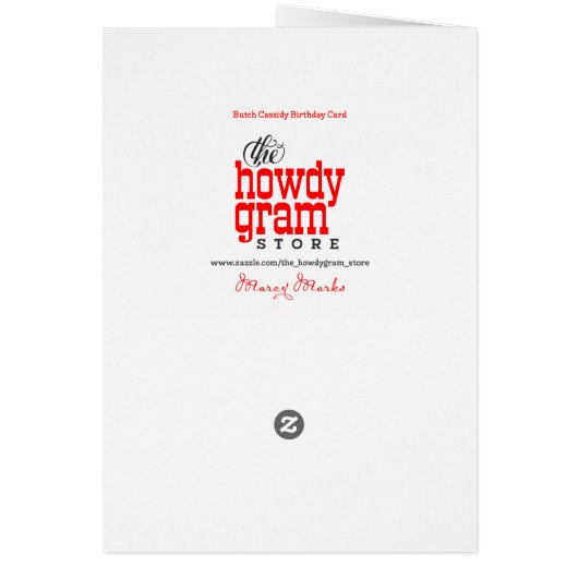 “I Asked Butch Cassidy” Wild-West Birthday Card (Back)