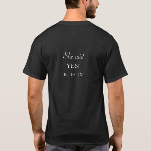 I Asked _ Engagement Mens T_Shirt