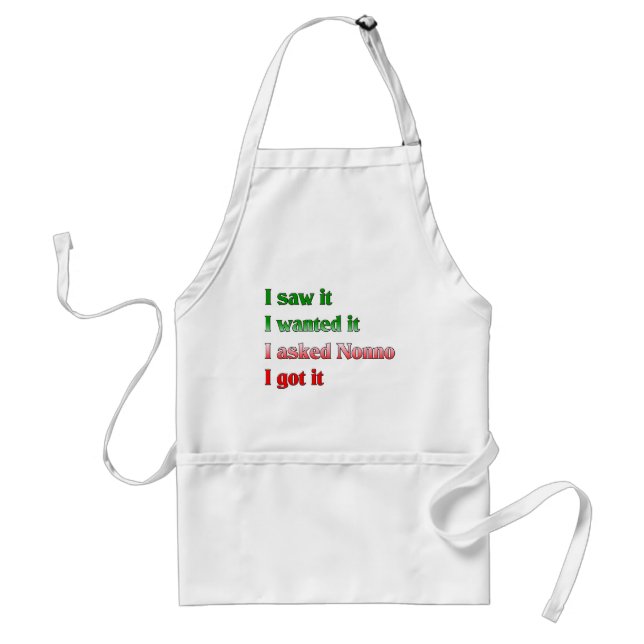 I Asked Nonno Adult Apron (Front)