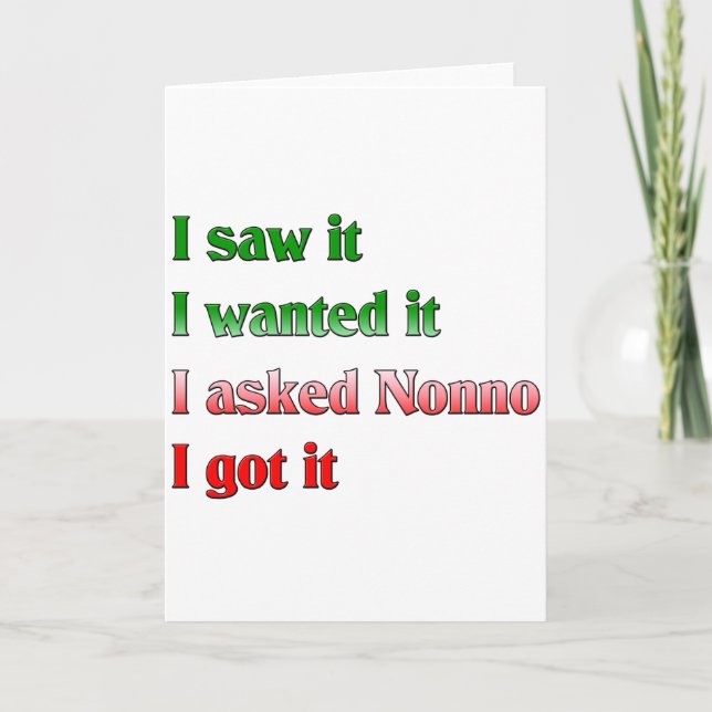 I Asked Nonno Holiday Card (Front)