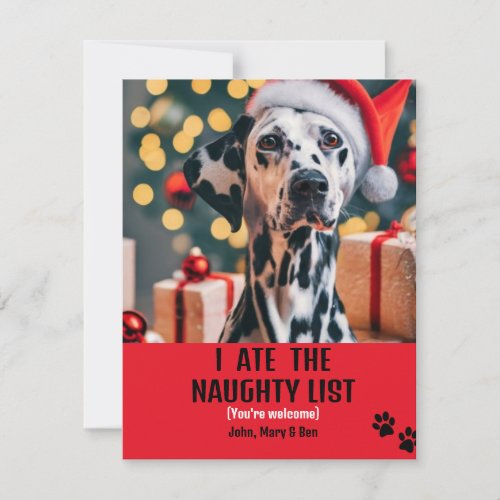 I ate Naughty List Pet Photo Christmas Red Holiday