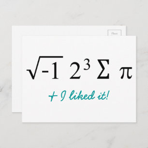 I ate some pie and I liked it! Math Humor Postcard