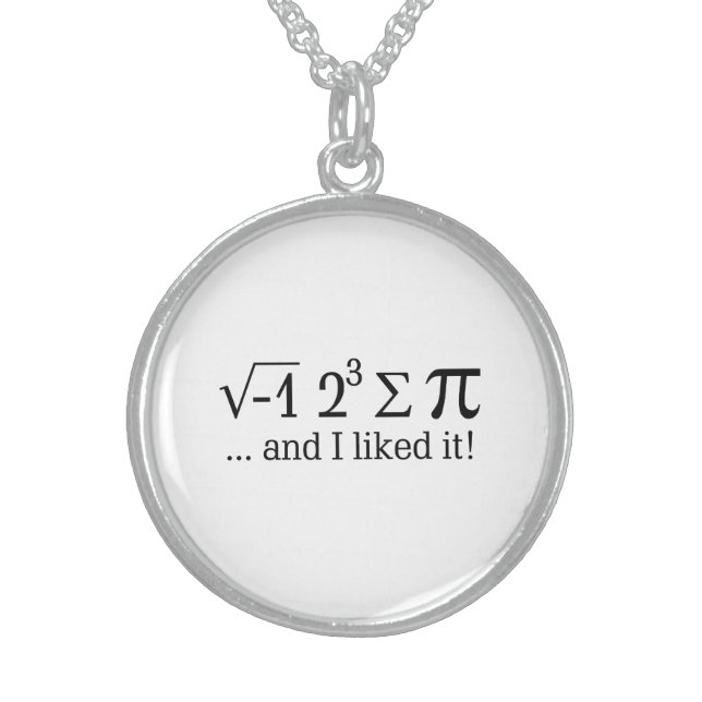 I ate some pie and I liked it Sterling Silver Necklace (Front)