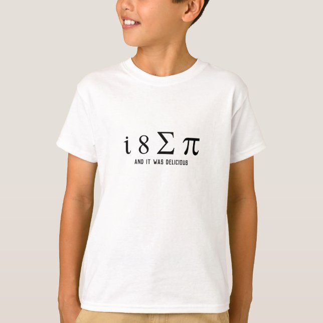 I Ate Some Pie Geeky Math Humor Kids T-Shirt (Front)