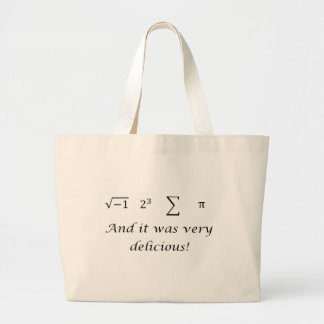 I ate some pie math shirt large tote bag