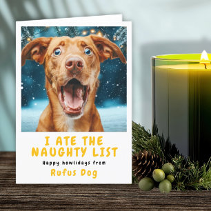 I Ate The Naughty List Dog Christmas Photo Holiday Card