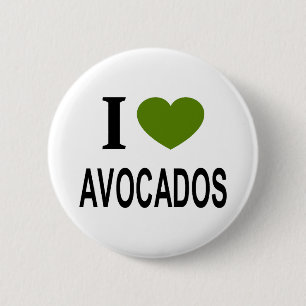 I ❤️ AVOCADOS with green heart Button