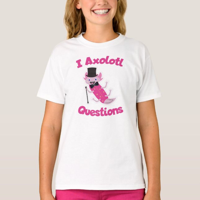 I Axolotl Questions Funny Meme T-Shirt (Front)