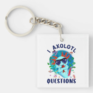 I Axolotl Questions, Kawaii Blue Cute Amphibian Keychain