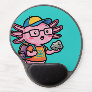 I Axolotl Questions schoolkid holds rock curiosity Gel Mouse Pad