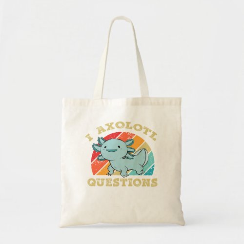 I Axolotl Questions Shirt Kids Boys Retro Cute Axo Tote Bag