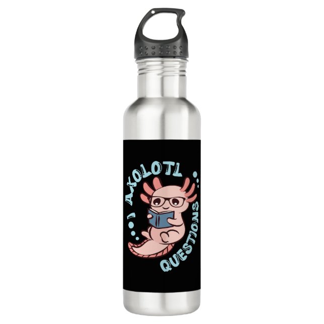 I Axolotl Questions Stainless Steel Water Bottle (Front)