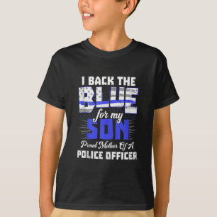 I Back Blue My Son Ts Women Thin Line Mom Gift T-Shirt
