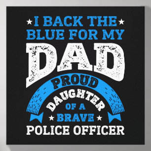 I Back The Blue For My Dad Canvas Photo Tile