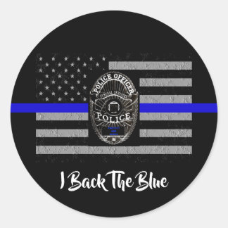 I BACK THE BLUE SUPPORT POLICE STICKER