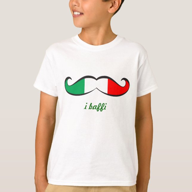 I Baffi Italian Flag Mustache T-Shirt (Front)