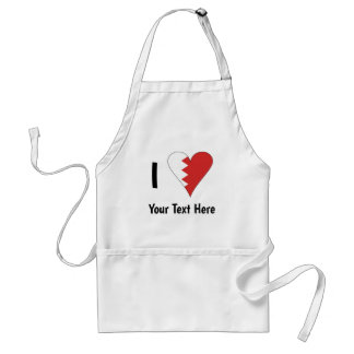 I (Bahraini Heart Flag) Personalized Adult Apron
