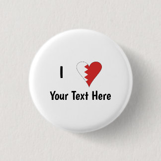 I (Bahraini Heart Flag) Personalized  Button