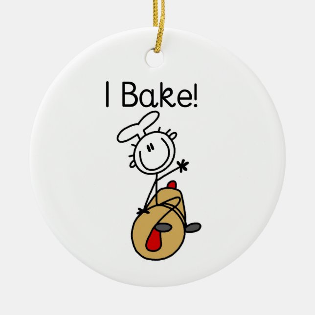 I Bake Ceramic Ornament (Front)