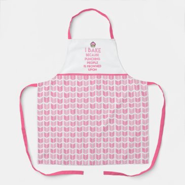 I bake! Funny Baking Quote & Pink Aztec Pattern