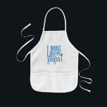 I bake like my Yiayia fun Greek Kids' Apron<br><div class="desc">No one cooks like a Greek grandmother - but little ones can try to emulate Yiayia and sport this adorable kid apron with Grecian blue lettering reading "I bake like my yiayia"</div>