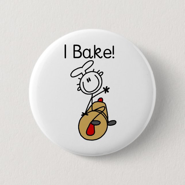 I Bake Pinback Button (Front)
