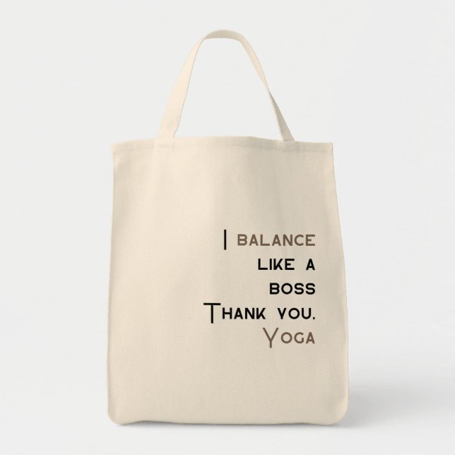 I Balance Like A Boss, Thank You Yoga, Yoga Cool Tote Bag (Front)
