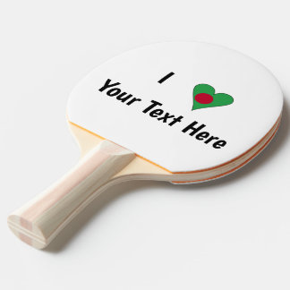 I (Bangladeshi Heart Flag Love) Personalized Ping Pong Paddle