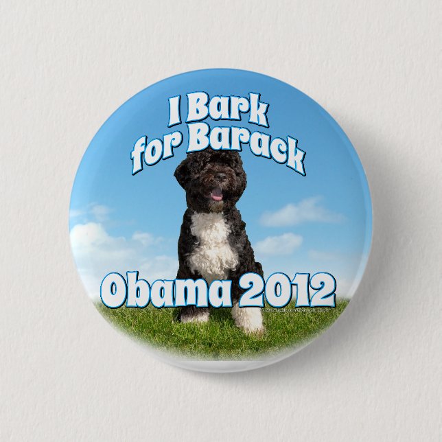 I Bark for Barack, Bo the First Dog Obama Button (Front)