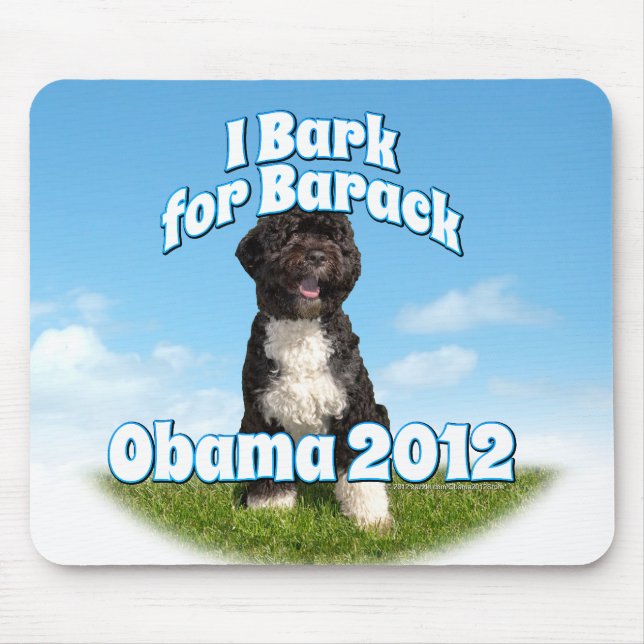 I Bark for Barack, Bo the First Dog Obama Mouse Pad (Front)