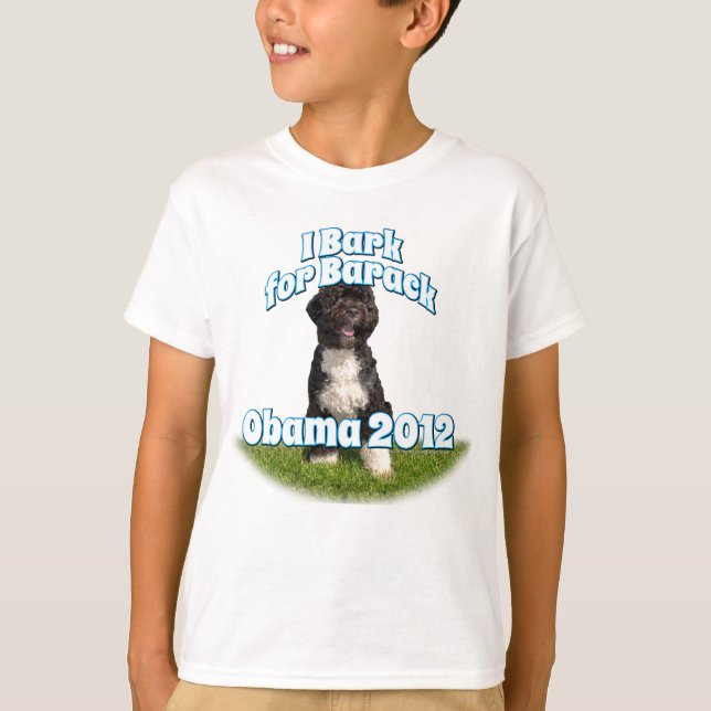 I Bark for Barack, Bo the First Dog Obama T-Shirt (Front)
