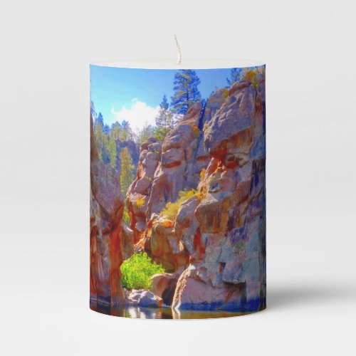 I bathe in cliffside pools with my calamitous love pillar candle