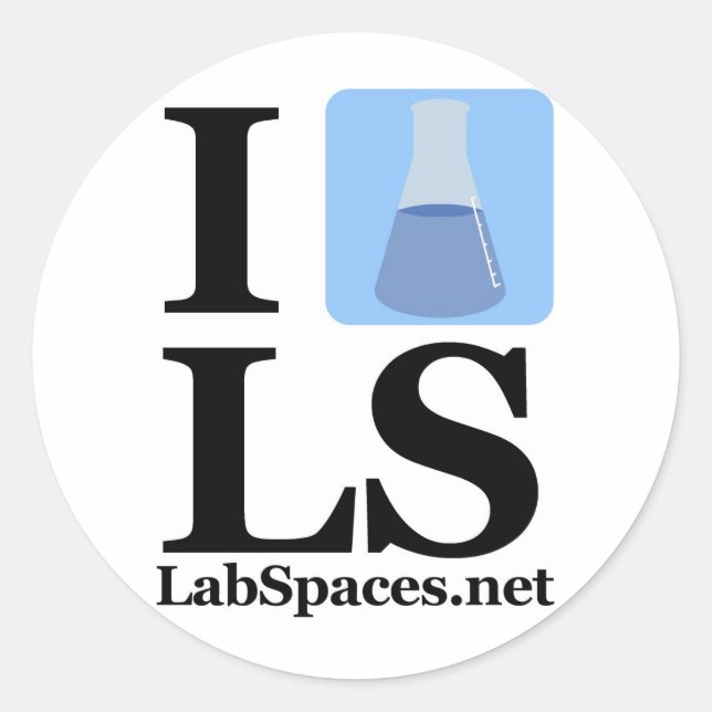 I beaker LS w/ Domain Classic Round Sticker (Front)